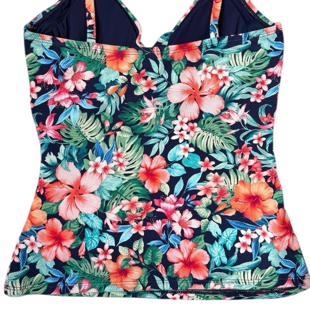 Tommy Bahama Island Cays Flora Underwire Front Twist Tankini Top - Picture 7 of 15